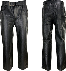 Samroz Sports Men's Customized Color Loose Fitted Motorcycle Casual Leather Biker <b>Pants</b> Custom Made Size High Quality - Product Image 3
