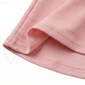 Jupe courte trapèze pour femme, couleur unie, taille élastique, plissée, tricotée, en spandex et polyester, style décontracté, toutes saisons, rose - Product Image 6