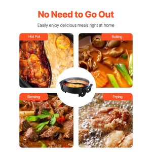 1360W 5L <b>Electric</b> Hot Pot Non-Stick Cooker Clear Glass Lid Double-Flavor Shabu Shabu Divider Temperature <b>Electric</b> <b>Skillets</b> - Product Image 3