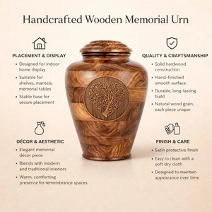Handcrafted Eco-Friendly Wooden Cremation Urn for Pet with Tree Life Engraving <b>Memorial</b> <b>Box</b> - Product Image 4