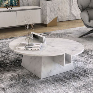 Table basse moderne en marbre avec rangement, meubles de salon - Product Image 5