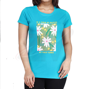 T-shirt imprimé confortable et tendance pour le quotidien et les loisirs, t-shirt imprimé pour femme en mélange de coton doux - Product Image 1
