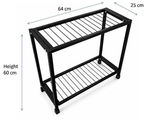 ANIS and SONS Support de pot de fleurs rustique en fer forgé, pour l'intérieur et l'extérieur, étagère de rangement pour plantes, noir - Product Image 3