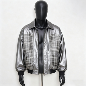 Veste d'hiver décontractée pour homme en cuir véritable de qualité supérieure, épaisse, vintage, réversible, col rabattable, style motard, avec logo personnalisé - Product Image 1