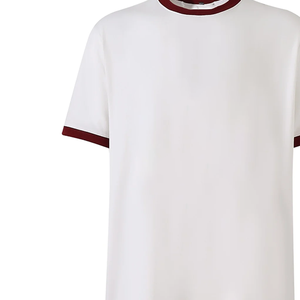 T-shirt Ringer Homme Coupe Ample 100% Coton Tricoté Col Rond Respirant Écologique Impression Logo Personnalisé Décontracté Style Universitaire - Product Image 5