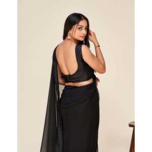 Beautiful <b>Party</b> <b>Jumpsuit</b> Saree with Sequence Border Work for Stylish Look - Product Image 3