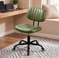 Table de toilette en cuir PU noir, chaise de bureau pour jeunes, salle d'étude pour étudiants, chambre familiale