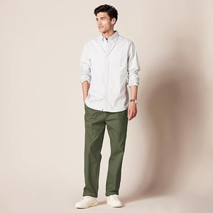 Pantalon chino plissé classique pour homme, résistant aux plis – Pantalon confortable et durable pour le travail et les occasions décontractées - Product Image 5