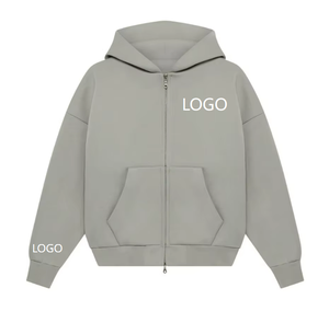 Sweat à capuche court zippé Skye personnalisé avec logo, en molleton de coton épais de haute qualité, coupe ample, impression par transfert thermique - Product Image 3