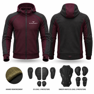Sudadera con Capucha para Motocicleta, para Hombre, de Tela Reflectante, Manga Larga, para Aventura, Invierno, con Protectores de Nivel 2 CE, Impermeable - Product Image 1