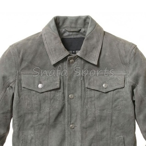 New Arrival Hot Sale Biker Casual Fashion Real Leather <b>Jacket</b> For <b>Men</b> New Fashion Turn Down Collar Solid Color Leather <b>Jackets</b> - Product Image 3