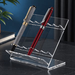 Factory Wholesale Transparent Acrylic Pen Holder Display Stand – 6 Slots Eco-Friendly Lightweight Desktop Organizer - Product Image 2