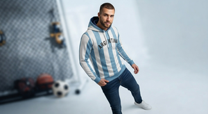 Sudadera con Capucha Personalizada del Equipo de Fútbol Argentino, Sublimada, Deportiva, de Manga Larga, de Forro Polar, Unisex, para Fanáticos del Fútbol - Product Image 4