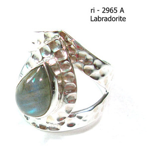 Women's 925 Sterling Silver Natural <b>Rainbow</b> Moonstone Adjustable Band Hammered Finish Ring Everyday Wear Bezel Setting Certified - Product Image 2