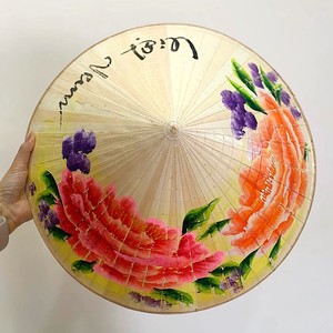 Handpainted Asian traditional <b>hats</b> non la for farmers hot-pick weaving bamboo palm leaf <b>hat</b> - Product Image 3