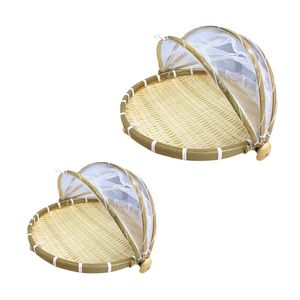 Premium Vietnamese BAMBOO TRAY with <b>Mesh</b> Net Cover OEM ODM Food Serving Tray Home Decor - Product Image 1