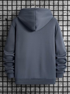 Sudadera con capucha para hombre, color sólido, 100% poliéster, tejido de felpa francesa, informal, para otoño, hecho en China - Product Image 2