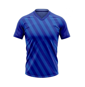 Conjunto de Camiseta de Fútbol a Rayas Personalizada por Sublimación para Hombre, Cuello en V, Manga Corta, Poliéster que Absorbe la Humedad, Uniforme para Todas las Temporadas, Talla Adulto - Product Image 2