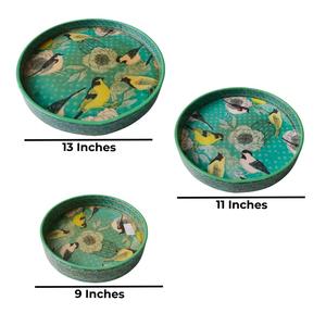 Juego de bandejas nido de MDF con estampado floral esmaltado para regalos de Navidad, decoración del hogar, desayuno, bodas y inauguración de casas. - Product Image 4