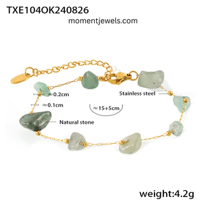 Conjunto de Joyería Geométrica Boho de Moda, Chapado en Oro de 18K, Acero Inoxidable, Piedra Natural, para Mujer - Product Image 2