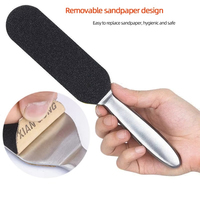 Râpe à pieds en acier inoxydable double face à long manche, avec ponçage pour éliminer les callosités, design innovant, fabrication sur mesure, numérique USB