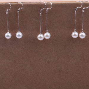 Pendientes Colgantes de Perlas de Agua Dulce de Grado AAAA de Zhuji, de 8-11 mm, Redondos, con Pequeñas Imperfecciones, Joyería Fina y Exquisita - Product Image 1