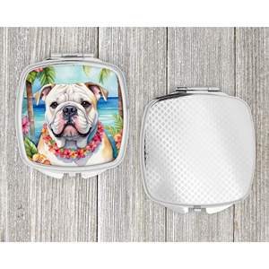 Bulldog anglais Luau miroir de maquillage de voyage compact pour les femmes miroir décoratif de poche pliable cadeau - Product Image 4