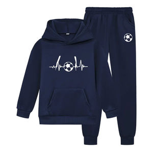 Ensemble de survêtement 100 % coton épais, teinture unie, confortable, avec logo personnalisé, pour la gym et les activités sportives - Product Image 1