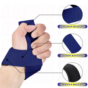 Sangles de poignet de musculation robustes avec logo personnalisé, en coton et cuir durables, pour haltérophilie, powerlifting et fitness. - Product Image 4