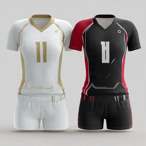 Women V-Neck Volleyball Uniform High Quality <b>Short</b> Sleeve Volleyball Jersey <b>Shorts</b> Set 100% Polyester Volley Ball Uniforms - Product Image 1