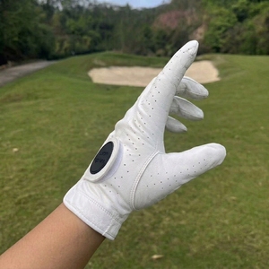 Gant de golf OEM en cuir PU, logo personnalisé, adhérence douce, respirant, léger, perforé, marque privée, faible MOQ, main gauche, sport, sur mesure - Product Image 2