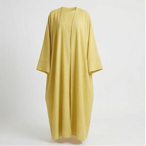 Abayas de couleur unie pour femmes musulmanes, robe longue, style simple, coton et mousseline, vente en gros, grande taille, vêtements modestes tendance - Product Image 1
