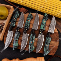 Couteau de usage quotidien moderne UA Supplies, forgé à la main, en acier Damas professionnel, à lame pleine, ambidextre, avec manche ergonomique en résine, 4,5 pouces