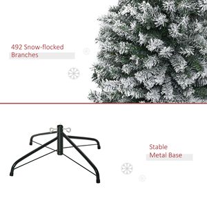 Albero di Natale Artificiale Sottile Non Illuminato Alto 1,8 Metri con 492 Punte e Rami Realistici Effetto Neve - Product Image 4