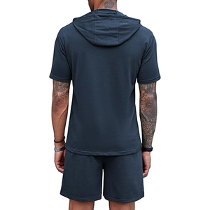 Men’s Cotton Hoodie Shorts <b>Set</b> Lightweight Breathable Summer Outfit Casual Streetwear Gym Fitness Daily Wear Clothing - Product Image 4