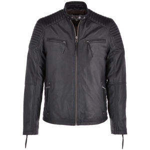Chaqueta de Cuero Genuino de Piel de Oveja para Hombre, Estilo Urbano, Cierre de Cremallera, Bajo MOQ, Venta Directa de Fábrica 2026, para Invierno - Product Image 1