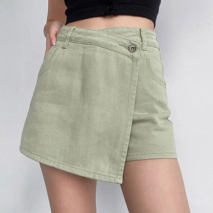 Falda Casual de Verano para Mujer, Estilo High Street, Larga hasta la Rodilla, Transpirable, de Algodón, con Hebilla, Bordada, Sexy, para Chicas - Product Image 3