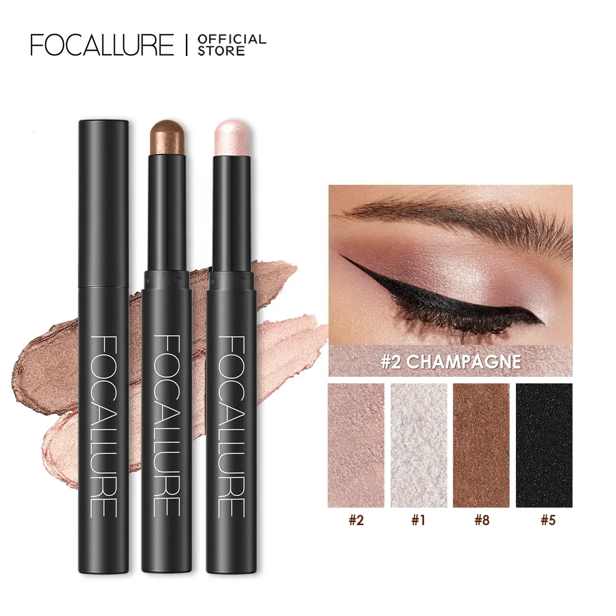 FOCAL LURE FA38 Luxus Matte Langlebige Lidschatten Stick Glitter Gradient Lidschatten Stick Stifte