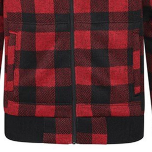 <b>Men's</b> <b>Red</b> Black Solid Hooded Zip-Up <b>Sweatshirt</b> Cotton Flannel Casual Winter Wear Regular Fit Pocket Design Eco-Friendly Quick - Product Image 6