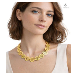 Collar Minimalista Chapado en Oro de Soumya Creations, Cadena de Cuentas Unisex a la Moda, Joyería de Latón para Uso Diario - Product Image 3