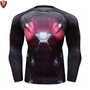 Unisex <b>Long</b> <b>Sleeve</b> Rash Guard <b>Compression</b> <b>Shirt</b> Printed Quick Dry Spandex/Polyester Sports Bodysuit Lightweight Activewear - Product Image 1