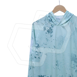 เสื้อฮู้ดแขนยาวพิมพ์ลายซับลิเมชั่นแบบแห้งเร็ว ผ้าถัก สวมใส่สบายๆ สำหรับฤดูร้อน ทรงปกติ สีฟ้าอ่อน ขายส่งสำหรับทุกเพศ - Product Image 3