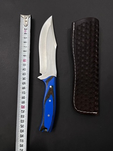 Survival Hunting Knife D2 Steel Fixed Blade with Partially Serrated <b>Edge</b>, Micarta Handle & Leather Sheath Handmade Camping Knife - Product Image 6