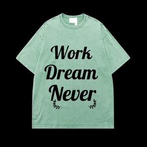 T-shirt Streetwear Premium Work Dream Never Solid, Coupe Oversize, Tissu Lourd, Vêtement Décontracté, Fabricant, Polyester/Coton - Product Image 2