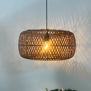 Handwoven Black Bamboo Pendant Light for Home <b>Decoration</b> Restaurants Hotels and Modern Interior <b>Lighting</b> - Product Image 2