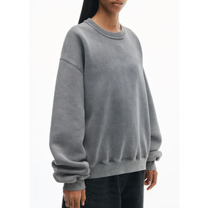 Sweat-shirt décontracté unisexe à col rond et manches longues, coupe ample, pour l'automne/hiver, sans repassage, couleur unie - Product Image 3