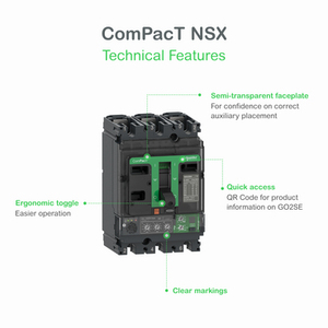 Interruptor automático, ComPacT NSX100F, 36kA/415VAC, 3 polos, unidad de disparo TMD 100A - Product Image 2