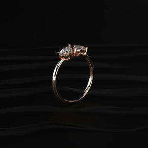 แหวนเพชร CVD ทรงลูกแพร์คู่ 1 กะรัต ดีไซน์พิเศษ ทันสมัย สวยงาม สำหรับผู้หญิง แหวนเพชรที่สะกดใจ บันทึกความทรงจำ วางจำหน่ายแล้ว - Product Image 2