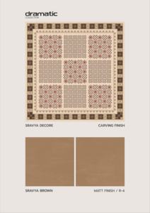 กระเบื้องปูพื้นภายในลายแกะสลักทันสมัยขนาด 600x600 มม. ดีไซน์ล่าสุด ผลิตจากพอร์ซเลนคุณภาพพรีเมียม ผิวขัดเงา ทนกรด - Product Image 3