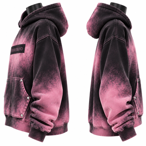 Sudadera con Capucha Unisex Oversize Tie Dye de Invierno, de Algodón French Terry, Servicio OEM, con Bolsillo Frontal y Remaches - Product Image 3